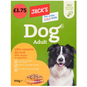 Jack’s Dog Adult Complete Dry Food with Chicken & Vegetables 950g – home delivery Dundee