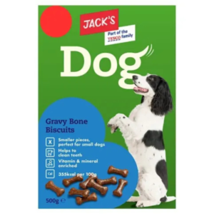 Jack’s Dog Gravy Bone Biscuits 500g – home delivery Dundee
