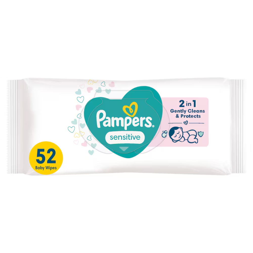 Pampers Water Wipes Sensitive for Newborns 52 Pack Baby Wipes Dundee Delivery