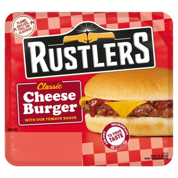 Rustlers Classic Cheeseburger Microwave Ready Meal Dundee Delivery