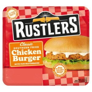 Rustlers Classic Southern Fried Chicken Burger Microwave Ready Meal Dundee Delivery