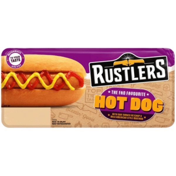 Rustlers Hot Dog 146g Microwave Hot Dog Dundee Delivery