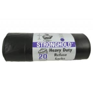 Stronghold Heavy Duty 90L Refuse Sacks Roll of 20 Black Bin Bags Dundee Delivery