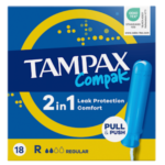 Tampax Compak Regular Applicator Tampons 18 Pack Light to Medium Flow Dundee Delivery